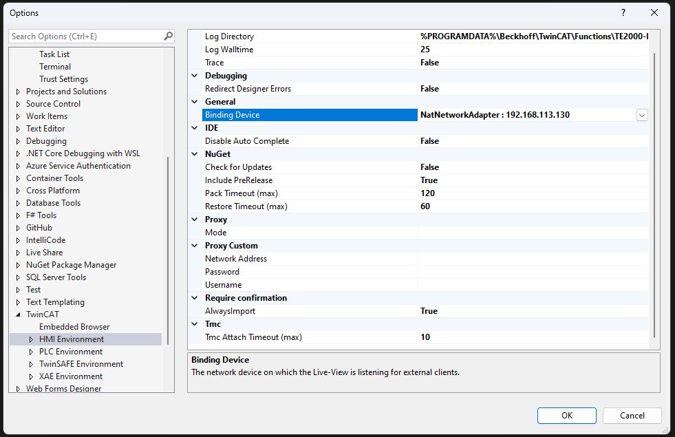 HMI Live-View Configuration